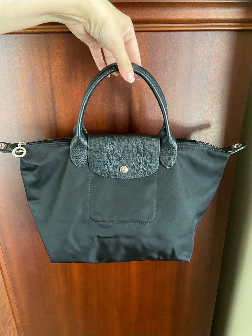LONGCHAMP LE PLIAGE Neo top handle HANDBAG Black Bag